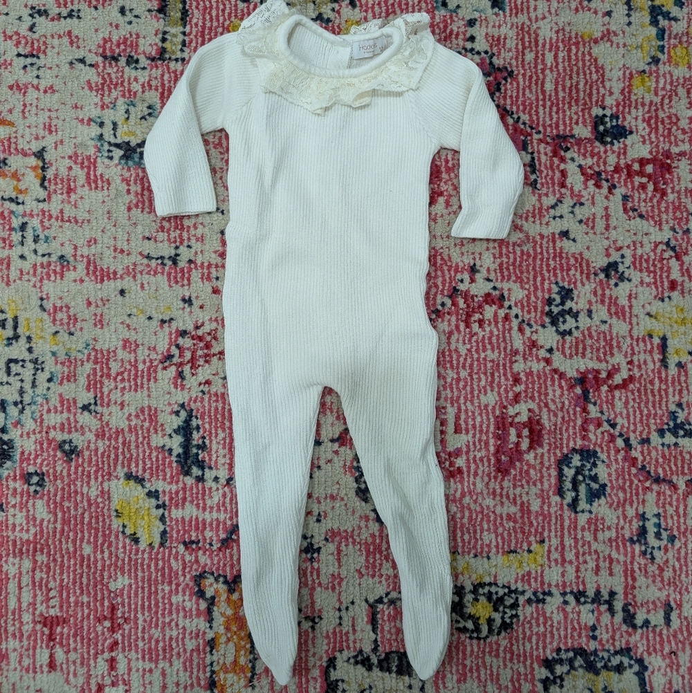 Kidichic Elegant Cream Ribbed Kids Bodysuit
